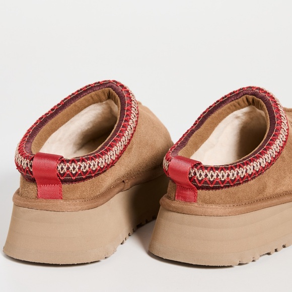 UGG Tan and Red Women's Slippers - Picture 2 of 3